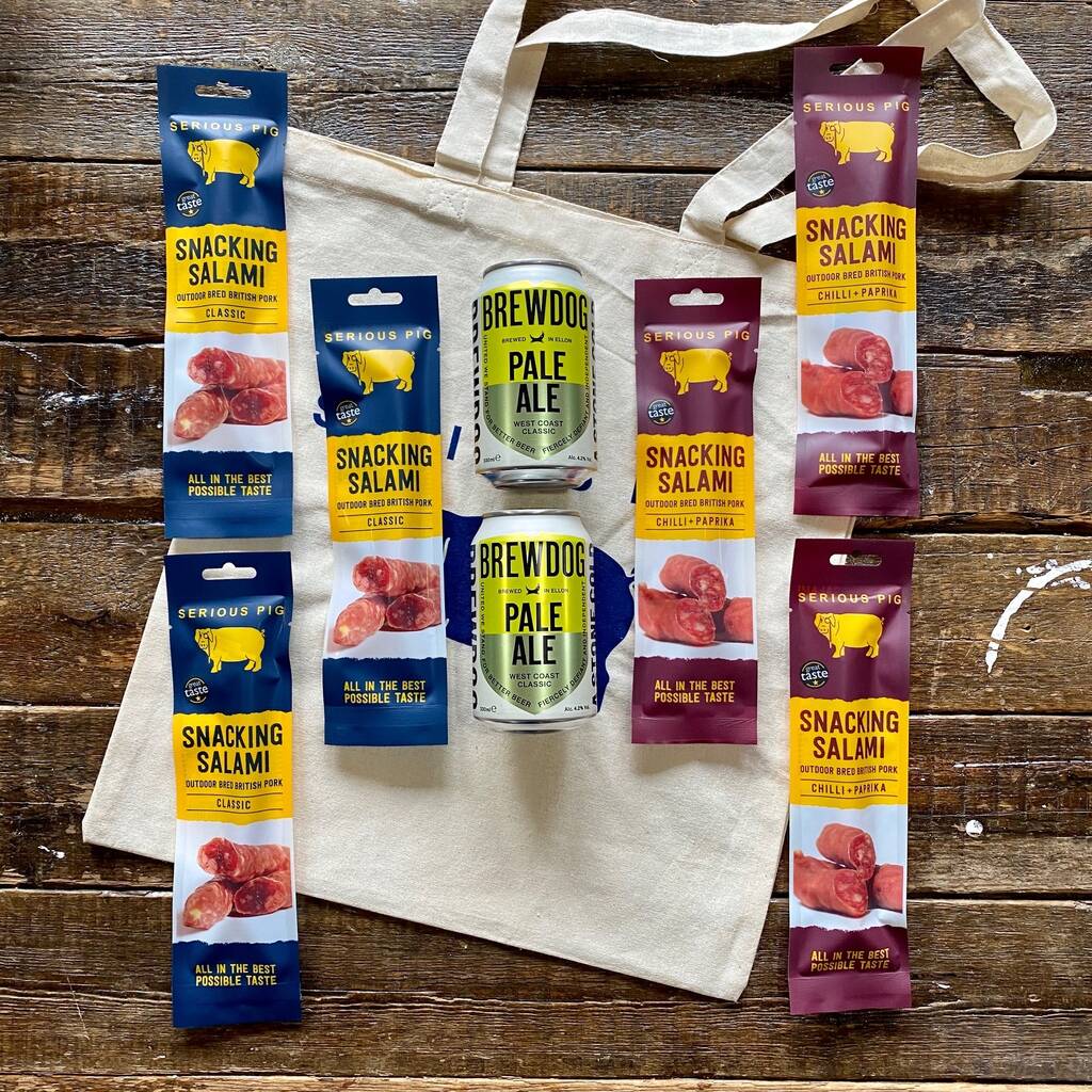 Taster Snacking Salami And Craft Beer Gift Set By Serious Pig