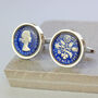 Personalised 70th Birthday Enamelled Sixpence Cufflinks, thumbnail 1 of 9