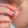 Sterling Silver Script Initial Necklace With Birthstone, thumbnail 6 of 11