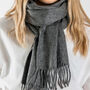 Personalised Charcoal Pure Cashmere Scarf, thumbnail 2 of 9