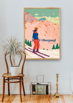 Obergurgl Ski Resort Austria Travel Poster Art Print, 5 of 8