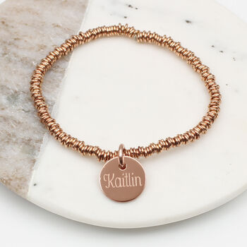Personalised Rose Gold Plated Charm Sweetie Bracelet, 2 of 5