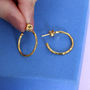 18ct Gold Plated Polished Hoop Earrings, thumbnail 5 of 7