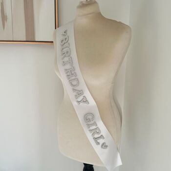 Birthday Girl Personalised Pearl Sash, 2 of 2