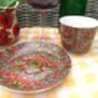 Large Cup And Saucer In William Morris Red Strawberry Thief Design, thumbnail 4 of 9