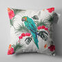 Parrot Cushion Cover With Tropical Leaves And Flowers, thumbnail 5 of 7