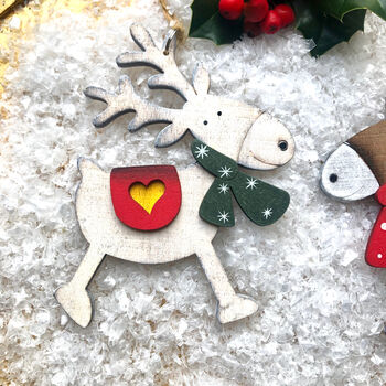 Wooden Personalised Reindeer Decorations, 3 of 3