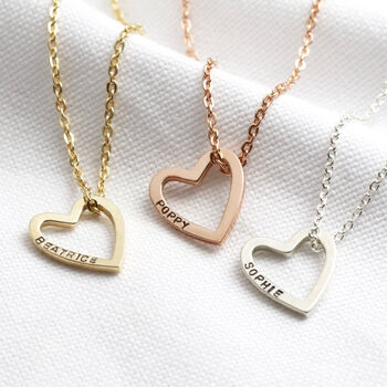 Personalised Solid Heart Outline Necklace By Lisa Angel ...