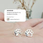 Sterling Silver 925 Dog Paw Ear Stud Earrings, thumbnail 6 of 10