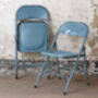 Vintage Blue Iron Folding Chair, thumbnail 1 of 5