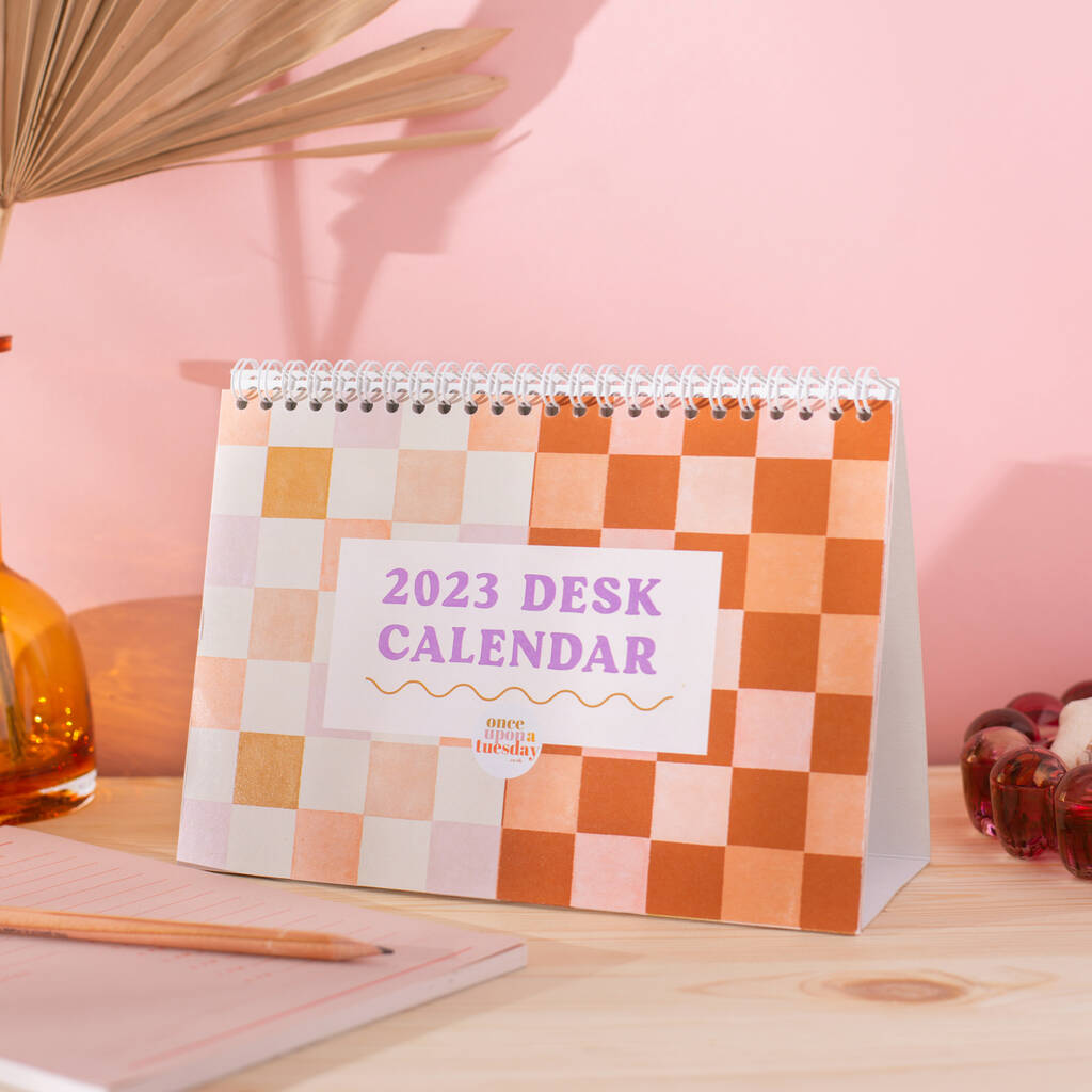 2023 Desk Calendar A5 | Checkers Pastels, 1 of 12