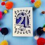 Personalised 21st Birthday Card Papercut Spotty Design, thumbnail 1 of 9
