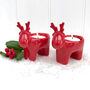 Ceramic Reindeer Tea Light Holder Pair, thumbnail 1 of 4