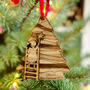 Hanging The Star Personalised Christmas Tree Decoration, thumbnail 2 of 4