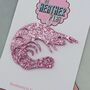 Pink Shrimp Glitter Resin Christmas Tree Decoration, thumbnail 2 of 4
