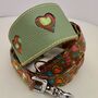 Green Leather Collar With Love Hearts Design Cut Outs, thumbnail 2 of 6