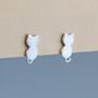 Brushed Sterling Silver Cat Stud Earrings, thumbnail 1 of 5