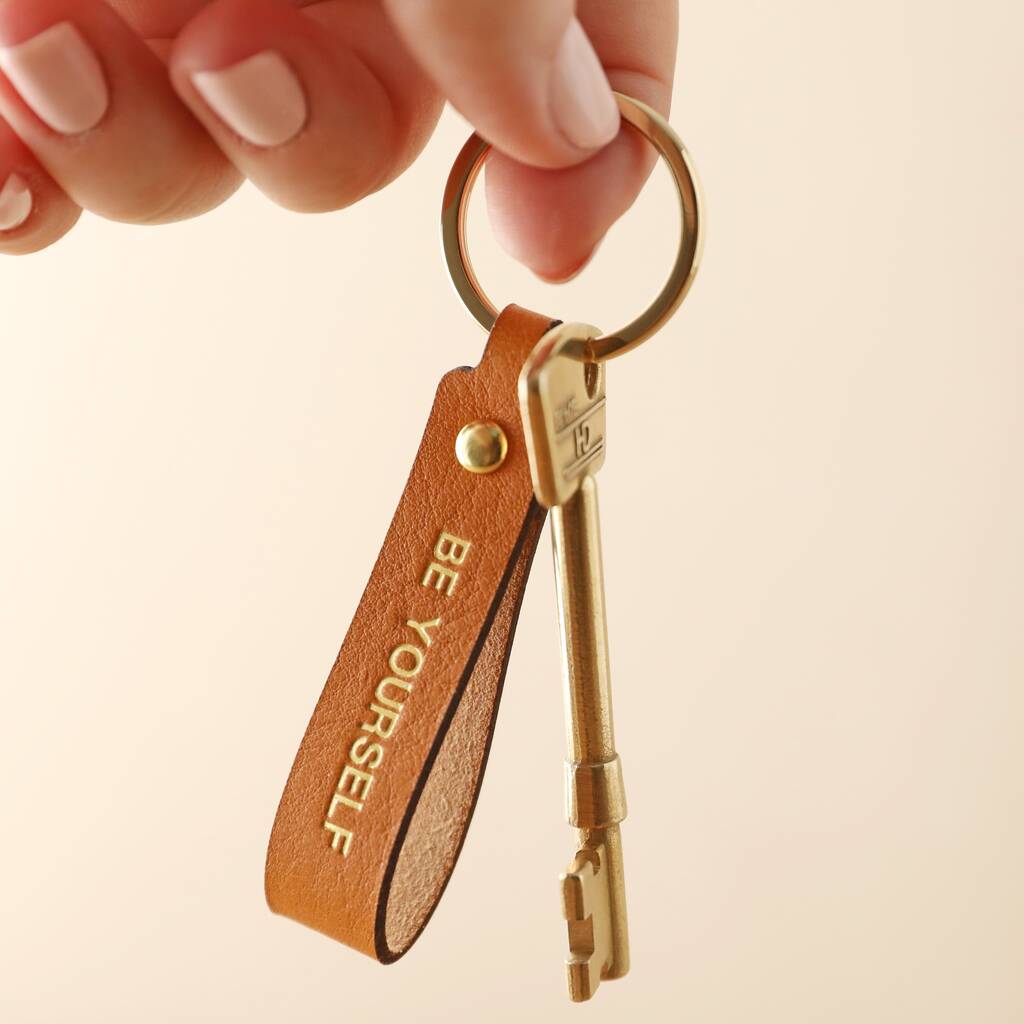 Personalised Leather Strap Keyring By Lisa Angel