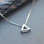 Silver Necklace Inlaid Zircon Triangle Pendant, thumbnail 3 of 10