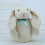 Cream Bunny Door Stop With Engraved Heart Keyring, thumbnail 1 of 9