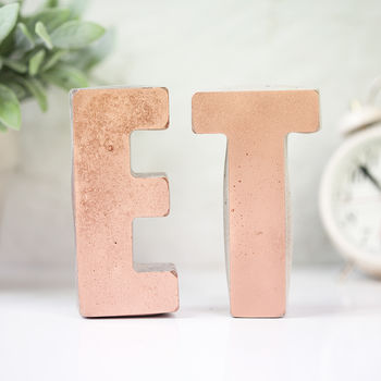 Personalised Large Concrete Copper Front Letter Set, 3 of 4