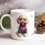 Personalised Poodle In Christmas Jumper Mug, thumbnail 1 of 2