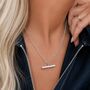 Sterling Silver Or 18 K Gold Vermeil Pavé T Bar Necklace, thumbnail 2 of 2
