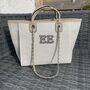 Personalised Stone Large Chain Initial Tote Beach Bag, thumbnail 10 of 10