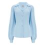 Poppy Blouse In Powder Blue Vintage 1940s Style, thumbnail 1 of 2