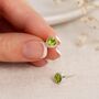 Sterling Silver Peridot Stud Earrings: August Birthstone – 7mm, thumbnail 1 of 6