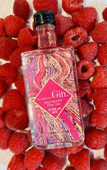 Pink Raspberry Gin 70cl With Personalised Front Label, 3 of 4