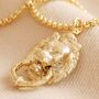 Fierce Lion Pendant Necklace In Gold Plating, thumbnail 3 of 9