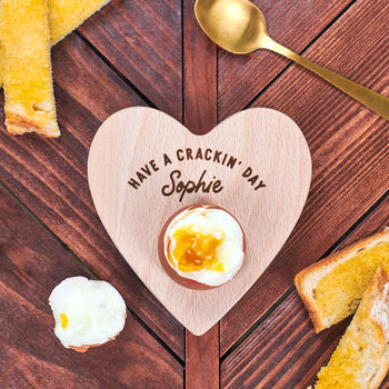 Personalised 'Have A Cracking Day' Dippy Egg Board, 3 of 4
