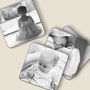 Four Black And White Personalised Photo Coasters, thumbnail 1 of 4
