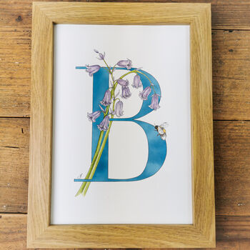 B Is For Bluebells Initial Print, Personalised, 2 of 5