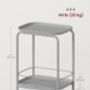 Two Tier Side Table Metal End Table Tray Top, thumbnail 2 of 6