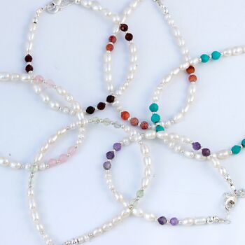 Adjustable Pearl Bracelet With Gemstone Beads, 12 of 12
