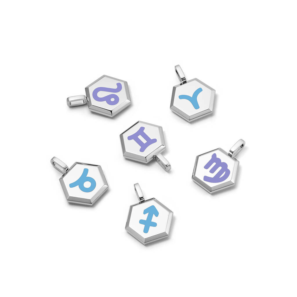 Zodiac Silver Glowing Pendant Necklace With Uv Keyring Torch, 1 of 12