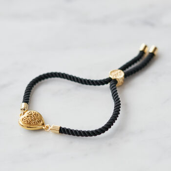 Love Heart Black Cord Bracelet, 6 of 8