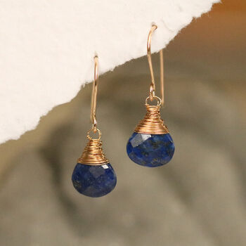 Lapis Lazuli Drop Earrings, 2 of 4