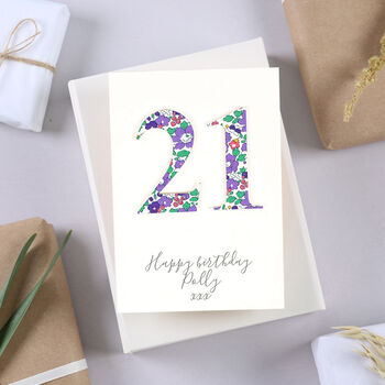 Personalised Liberty Age Number Kids Birthday Card, 2 of 8