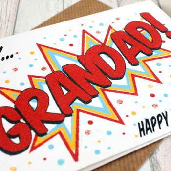 Personalised Father's Day Card For Grandad, Pop Art, 3 of 4