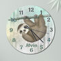 Baby Sloth Personalised Clock, thumbnail 1 of 4