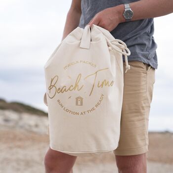 Personalised Organic Beach Duffle Bag, 7 of 7