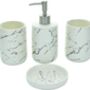Four Pieces Cream And Silver Marble Bathroom Accessory, thumbnail 2 of 7