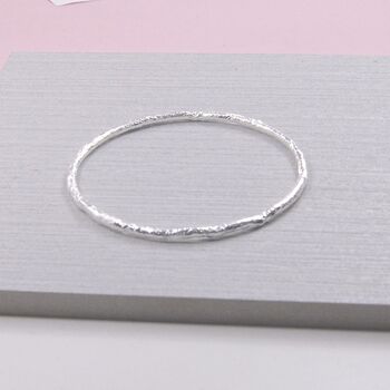 Sterling Silver Textured Bangle, 2 of 3