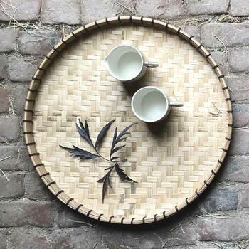 Natural Woven Tray With Black Edging Two Sizes, 6 of 9