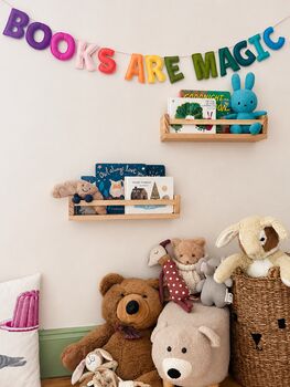Books Are Magic Rainbow Felt Decorative Garland, 2 of 2