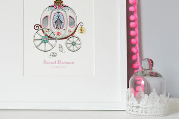 Personalised Girl's Royal Princess Carriage Picture, 5 of 9