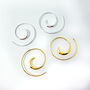 Spiral Swirl Statement Earrings, In 925 Sterling Silver And Silver Or Gold Plated, thumbnail 2 of 4